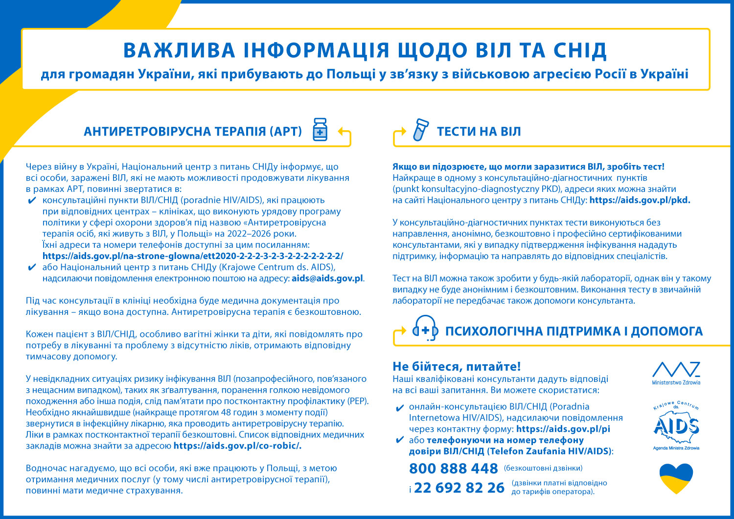infografika po ukraińsku: ważne informacje o hiv i aids